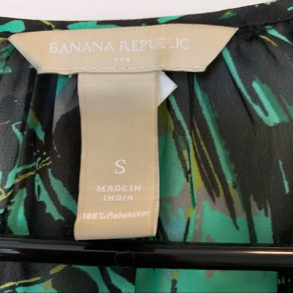Banana Republic Sheer Green Long Sleeve Blouse Small - Picture 4 of 11